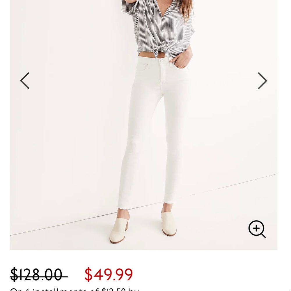 Madewell-Tall 9" Mid-Rise Skinny Jeans, Pure White